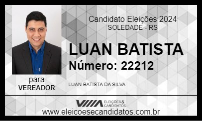 Candidato LUAN BATISTA 2024 - SOLEDADE - Eleições