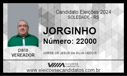 Candidato JORGINHO 2024 - SOLEDADE - Eleições