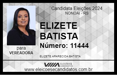 Candidato ELIZETE BATISTA 2024 - NONOAI - Eleições