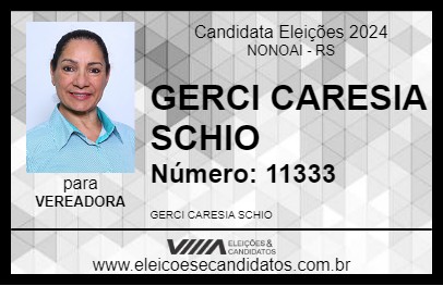 Candidato GERCI CARESIA SCHIO 2024 - NONOAI - Eleições