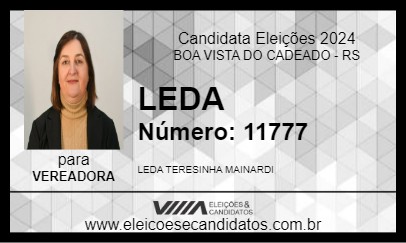 Candidato LEDA 2024 - BOA VISTA DO CADEADO - Eleições