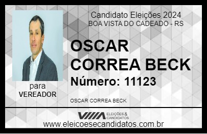 Candidato OSCAR CORREA BECK 2024 - BOA VISTA DO CADEADO - Eleições