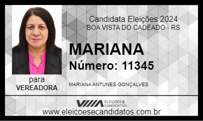 Candidato MARIANA 2024 - BOA VISTA DO CADEADO - Eleições