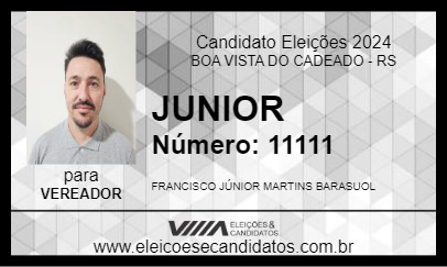 Candidato JUNIOR 2024 - BOA VISTA DO CADEADO - Eleições