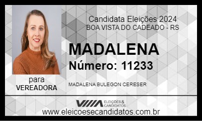 Candidato MADALENA 2024 - BOA VISTA DO CADEADO - Eleições