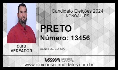 Candidato PRETO 2024 - NONOAI - Eleições