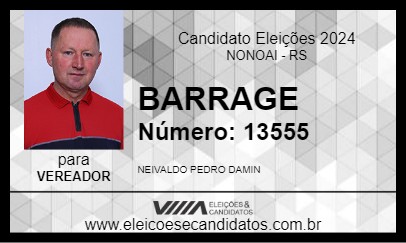 Candidato BARRAGE 2024 - NONOAI - Eleições