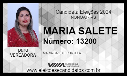 Candidato MARIA SALETE 2024 - NONOAI - Eleições