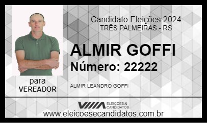 Candidato ALMIR GOFFI 2024 - TRÊS PALMEIRAS - Eleições