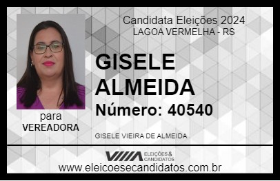 Candidato GISELE ALMEIDA 2024 - LAGOA VERMELHA - Eleições