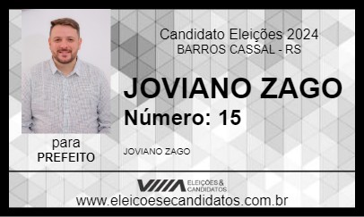 Candidato JOVIANO ZAGO 2024 - BARROS CASSAL - Eleições