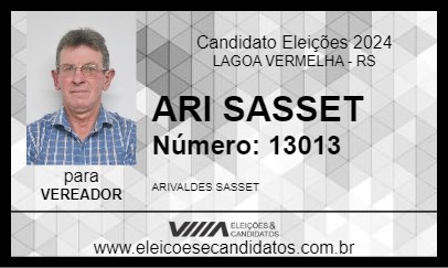 Candidato ARI SASSET 2024 - LAGOA VERMELHA - Eleições