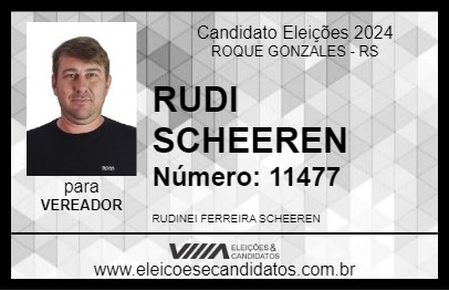 Candidato RUDI SCHEEREN 2024 - ROQUE GONZALES - Eleições