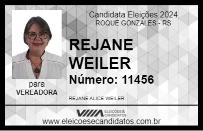 Candidato REJANE WEILER 2024 - ROQUE GONZALES - Eleições