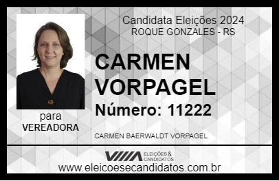 Candidato CARMEN VORPAGEL 2024 - ROQUE GONZALES - Eleições