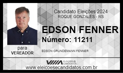 Candidato EDSON FENNER 2024 - ROQUE GONZALES - Eleições