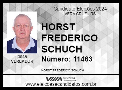 Candidato HORST FREDERICO SCHUCH 2024 - VERA CRUZ - Eleições