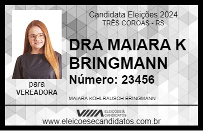 Candidato DRA MAIARA K BRINGMANN 2024 - TRÊS COROAS - Eleições