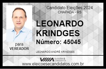 Candidato LEONARDO KRINDGES 2024 - CHAPADA - Eleições