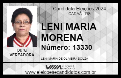 Candidato LENI MARIA MORENA 2024 - CARAÁ - Eleições