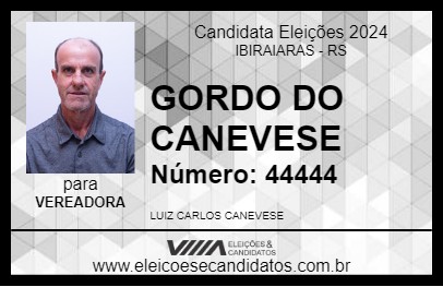 Candidato GORDO DO CANEVESE 2024 - IBIRAIARAS - Eleições