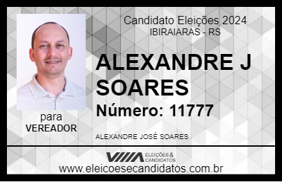 Candidato ALEXANDRE J SOARES 2024 - IBIRAIARAS - Eleições