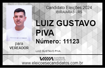 Candidato LUIZ GUSTAVO PIVA 2024 - IBIRAIARAS - Eleições