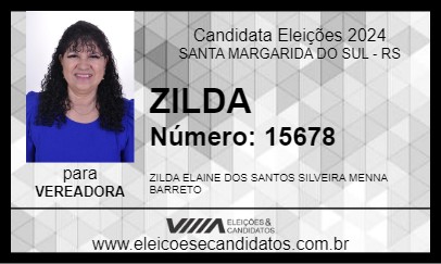 Candidato ZILDA 2024 - SANTA MARGARIDA DO SUL - Eleições