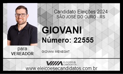 Candidato GIOVANI 2024 - SÃO JOSÉ DO OURO - Eleições