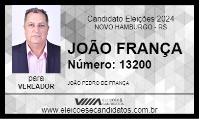 Candidato JOÃO FRANÇA 2024 - NOVO HAMBURGO - Eleições