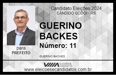 Candidato GUERINO BACKES 2024 - CÂNDIDO GODÓI - Eleições