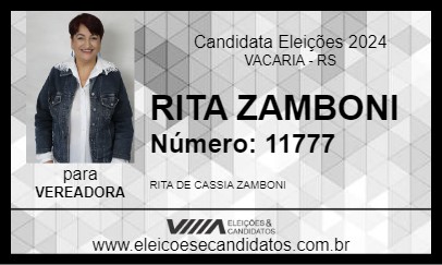 Candidato RITA ZAMBONI 2024 - VACARIA - Eleições