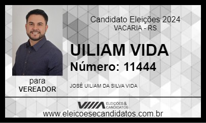 Candidato UILIAM VIDA 2024 - VACARIA - Eleições