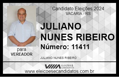 Candidato JULIANO NUNES RIBEIRO 2024 - VACARIA - Eleições