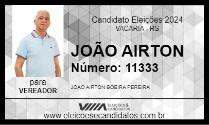 Candidato JOÃO AIRTON 2024 - VACARIA - Eleições