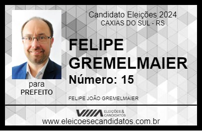 Candidato FELIPE GREMELMAIER 2024 - CAXIAS DO SUL - Eleições