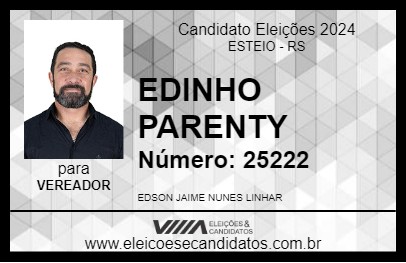 Candidato EDINHO PARENTY 2024 - ESTEIO - Eleições