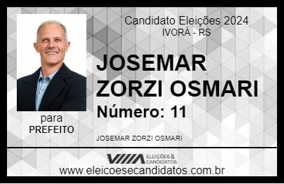 Candidato JOSEMAR ZORZI OSMARI 2024 - IVORÁ - Eleições