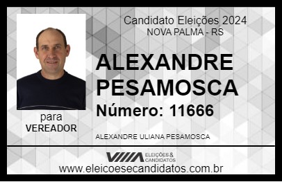 Candidato ALEXANDRE PESAMOSCA 2024 - NOVA PALMA - Eleições