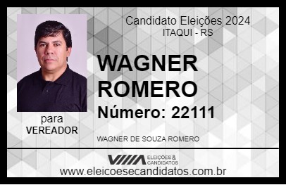 Candidato WAGNER ROMERO 2024 - ITAQUI - Eleições