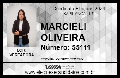 Candidato MARCIELI OLIVEIRA 2024 - SAPIRANGA - Eleições