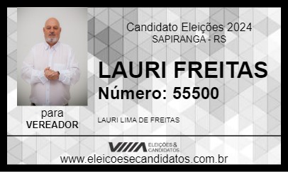 Candidato LAURI FREITAS 2024 - SAPIRANGA - Eleições