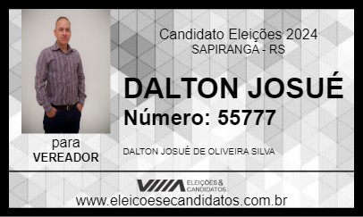 Candidato DALTON JOSUÉ 2024 - SAPIRANGA - Eleições