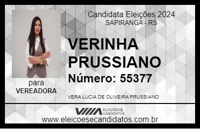 Candidato VERINHA PRUSSIANO 2024 - SAPIRANGA - Eleições