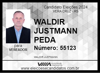 Candidato WALDIR JUSTMANN PEDA 2024 - VERA CRUZ - Eleições