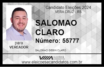 Candidato SALOMAO CLARO 2024 - VERA CRUZ - Eleições