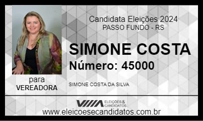 Candidato SIMONE COSTA 2024 - PASSO FUNDO - Eleições