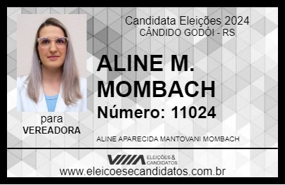 Candidato ALINE M.  MOMBACH 2024 - CÂNDIDO GODÓI - Eleições