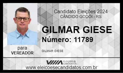 Candidato GILMAR GIESE 2024 - CÂNDIDO GODÓI - Eleições