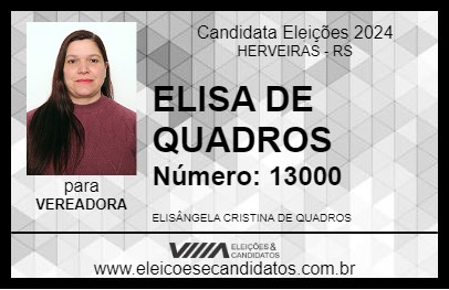 Candidato ELISA DE QUADROS 2024 - HERVEIRAS - Eleições